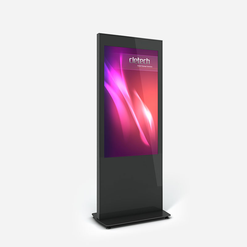 C01V55-Black C01 Single Sided Digital Signage Indoor Totem Enclosure - Image 1